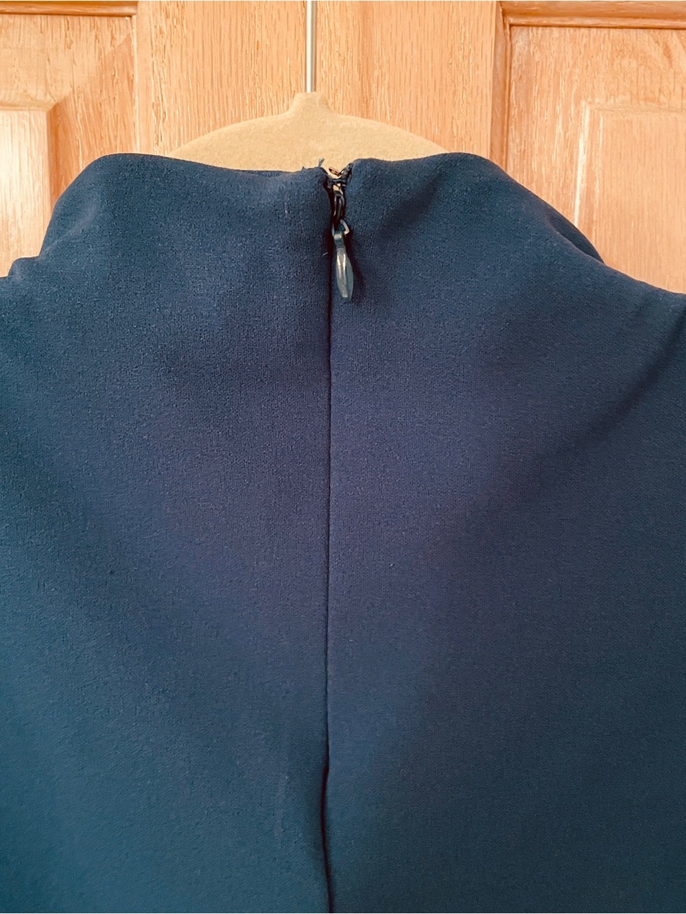 Ann Taylor Teal Mock Neck Long Sleeve Blouse - Picture 4 of 8